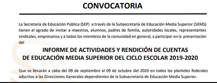 Previsualización del Informe de actividades y rendicion de cuentas